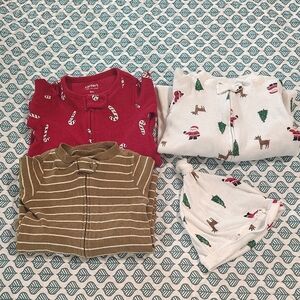 3 Set Bundle Sleepers Size 9 Months Carter's Holidays Theme